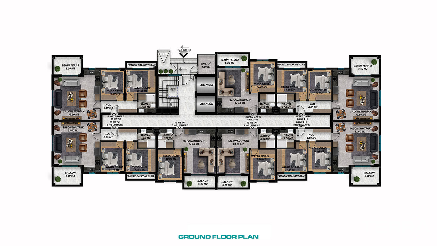 Flats for Sale in Gazipaşa Near the State Hospital - 92216