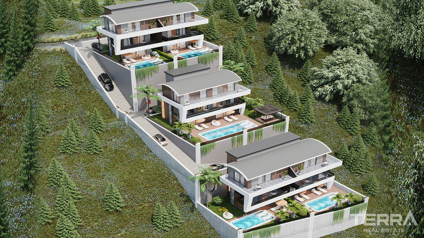 Magnificent Sea View Villas in a Serene Setting of Tepe, Alanya - 92346