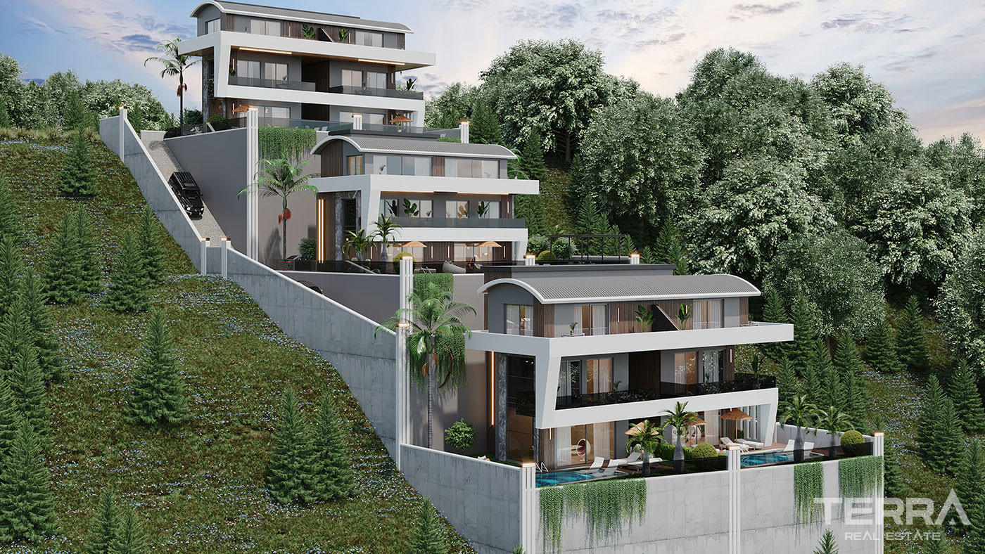 Magnificent Sea View Villas in a Serene Setting of Tepe, Alanya - 92348
