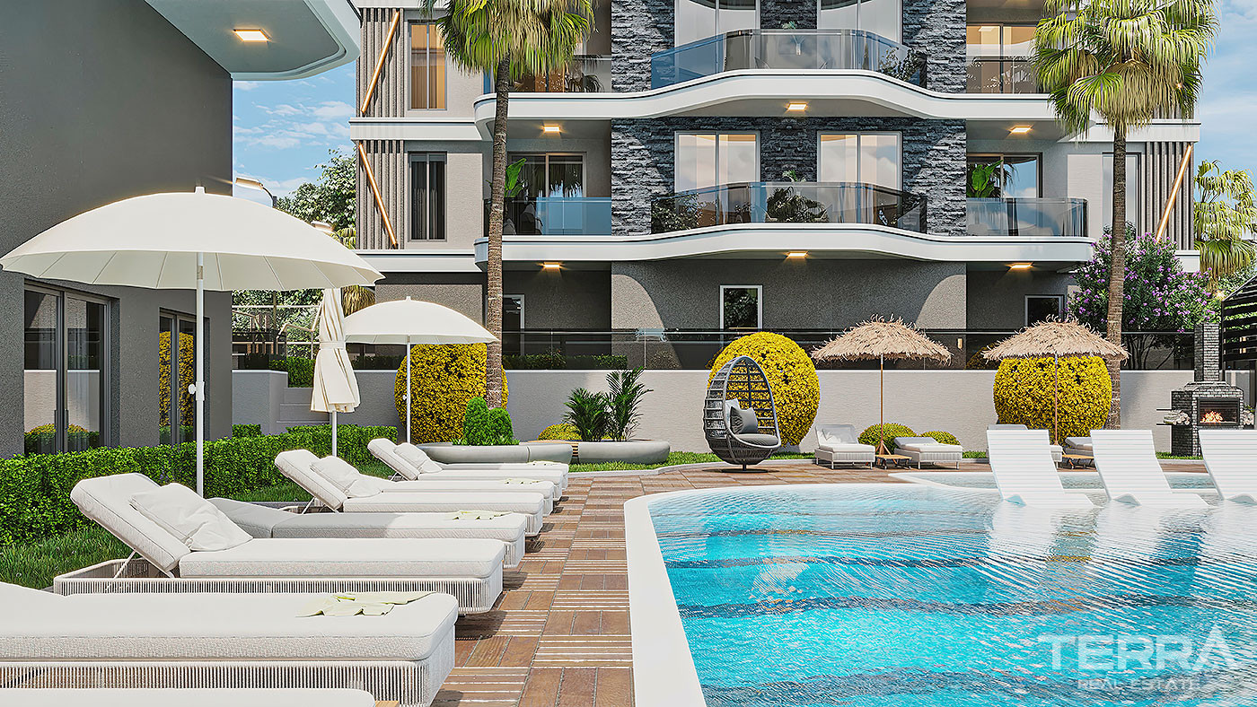 Contemporary Flats Featuring Calming Sea Views in Alanya, Kargıcak - 92451