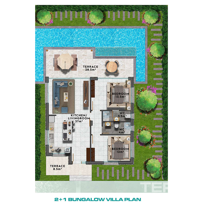 Bungalow Style Villas in a Seafront Complex in Famagusta, Cyprus - 93123