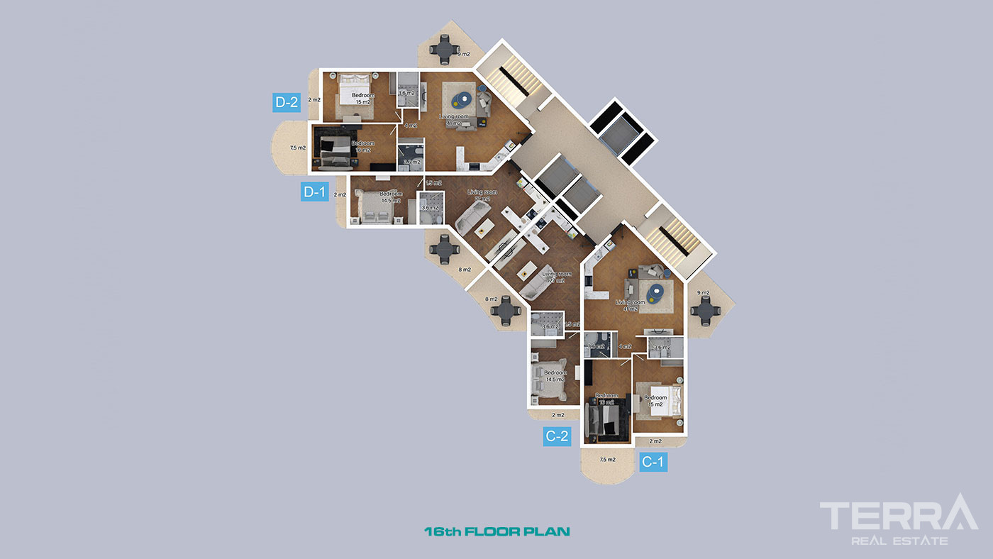 Elegant North Cyprus Flats within a Sea View Complex in Famagusta - 93192