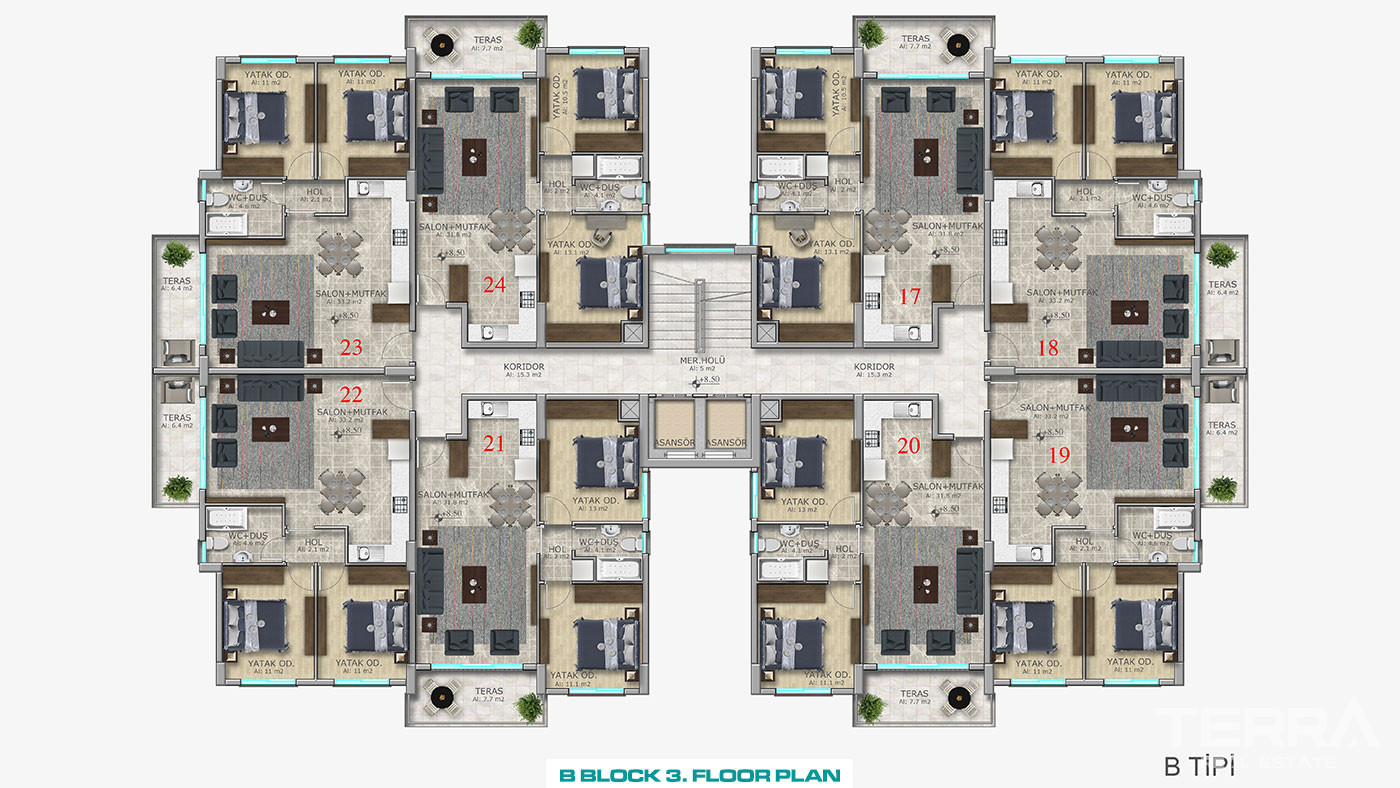 Ready to Move in Apartments with Sea Views in Kyrenia, North Cyprus - 93508