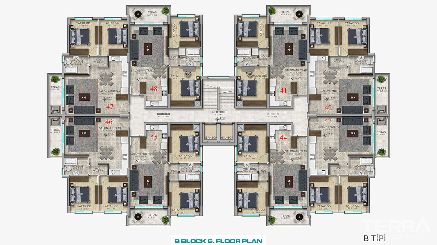 Ready to Move in Apartments with Sea Views in Kyrenia, North Cyprus - 93512
