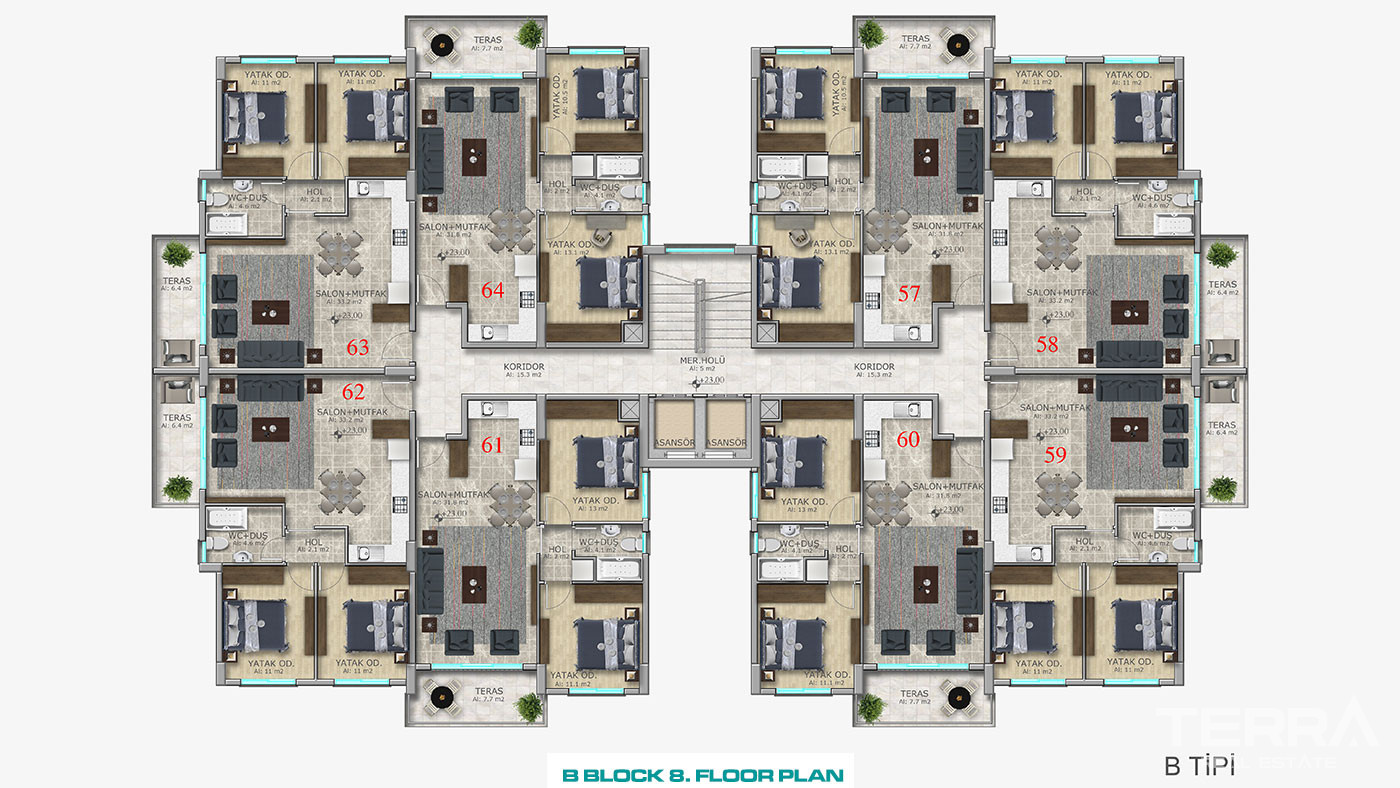 Ready to Move in Apartments with Sea Views in Kyrenia, North Cyprus - 93514