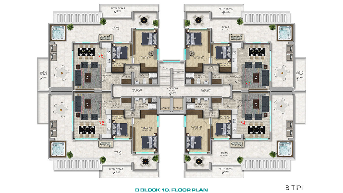 Ready to Move in Apartments with Sea Views in Kyrenia, North Cyprus - 93516