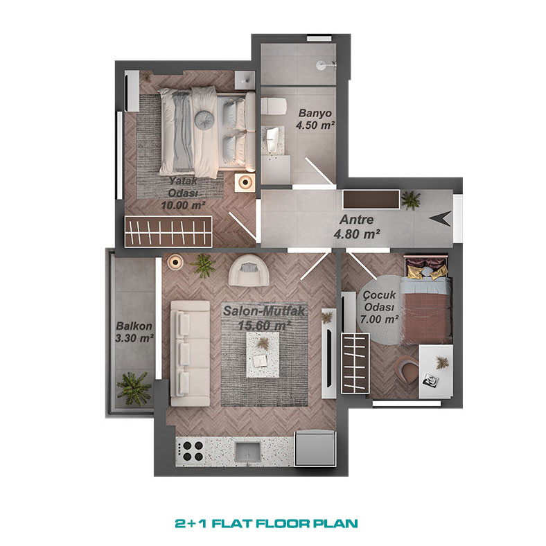Modern Flats with Turkish Citizenship Opportunity in Antalya Center - 96493