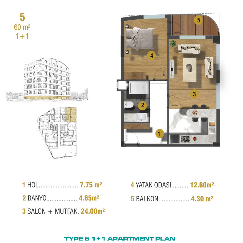 Modern Apartments Close to Historical Center of Antalya - 93640
