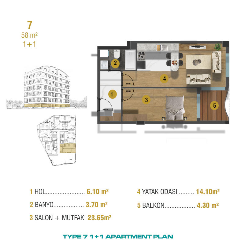 Modern Apartments Close to Historical Center of Antalya - 93641