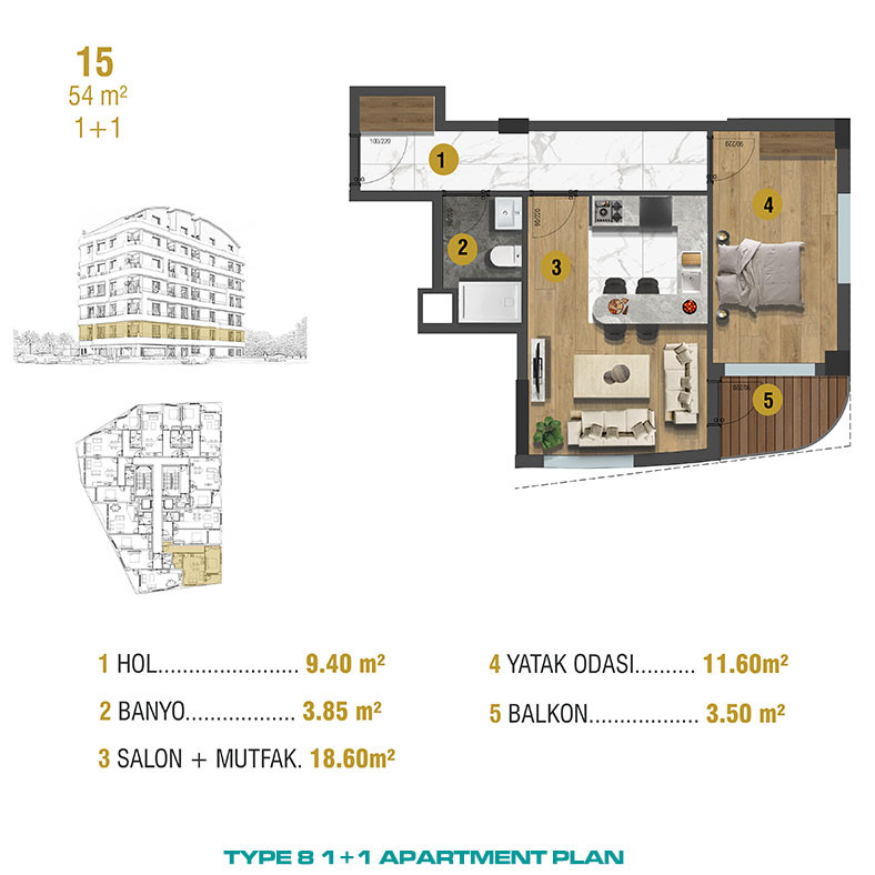 Modern Apartments Close to Historical Center of Antalya - 93642