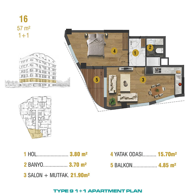 Modern Apartments Close to Historical Center of Antalya - 93643