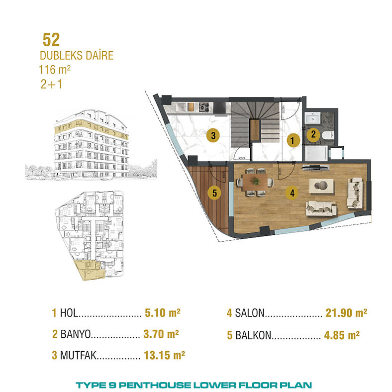 Modern Apartments Close to Historical Center of Antalya - 93664
