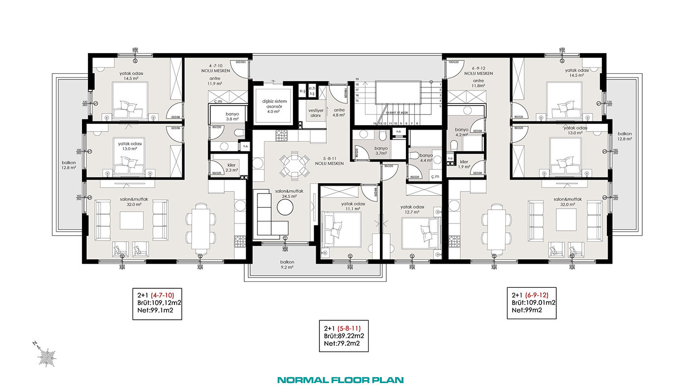 Apartments for Sale Near the Beach in Oba, Alanya, Turkey - 94079