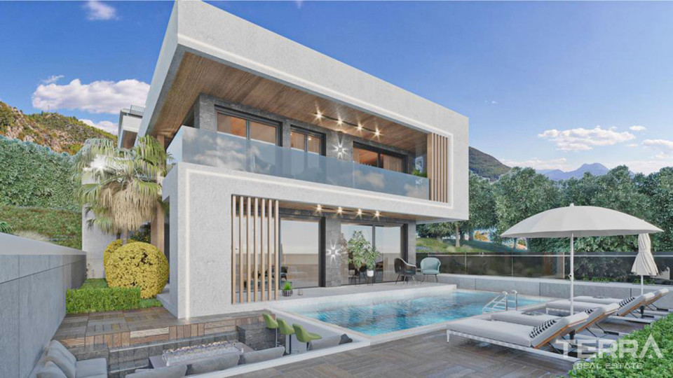 Serene Alanya Villas with Uninterrupted Sea View in Tepe