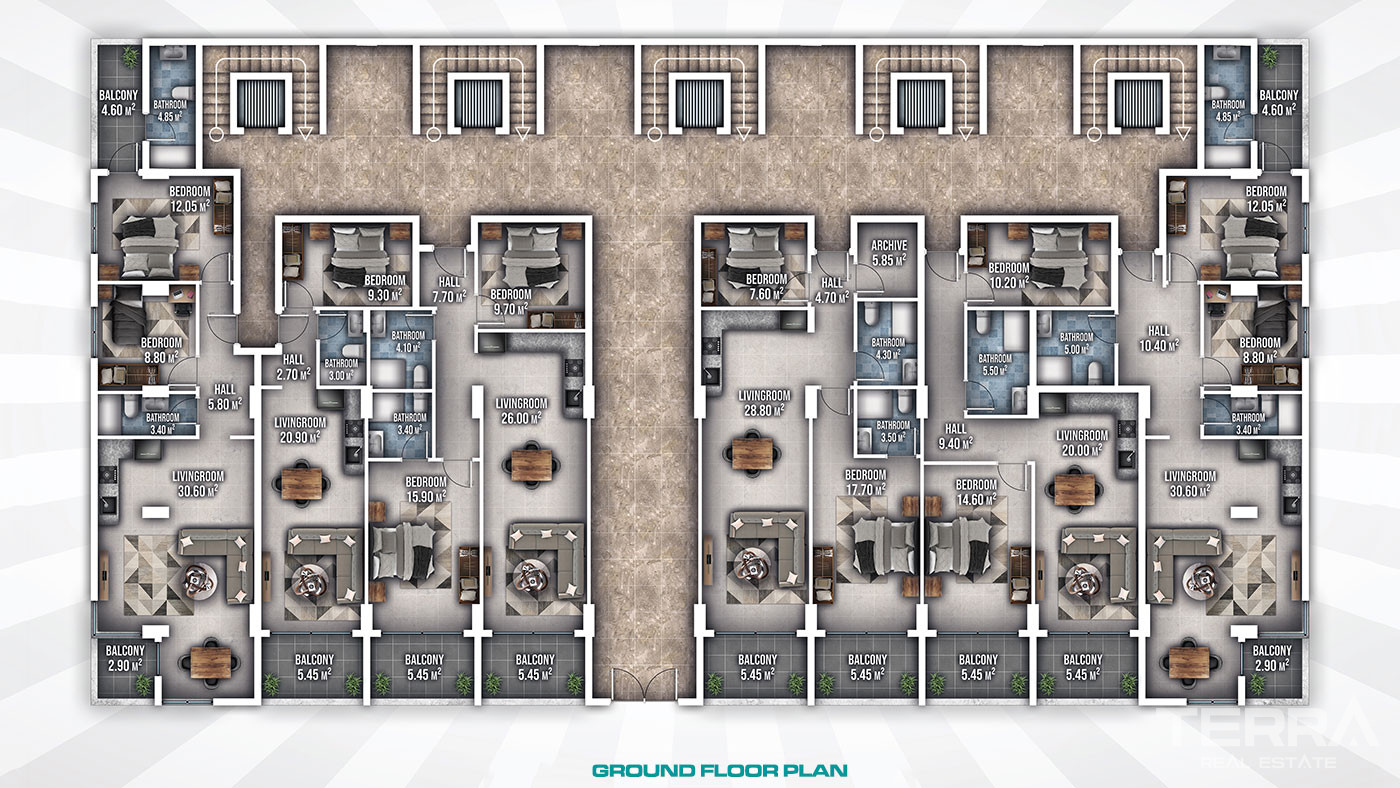 Beachfront Located Alanya Apartments in a Tranquil Setting of Demirtaş - 94741