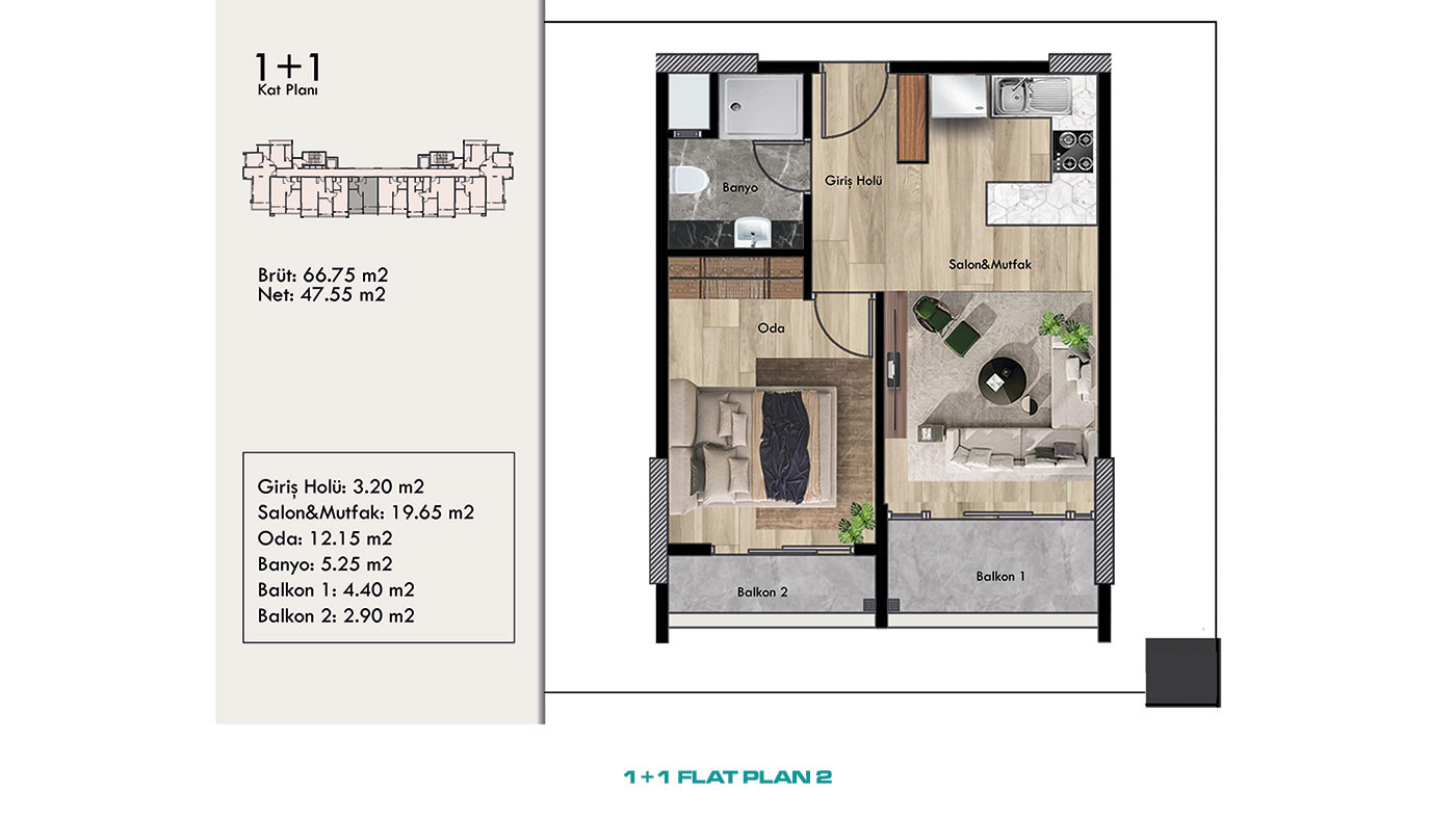 Well-Designed New Flats 500 m from the Beach in Erdemli, Mersin - 95455