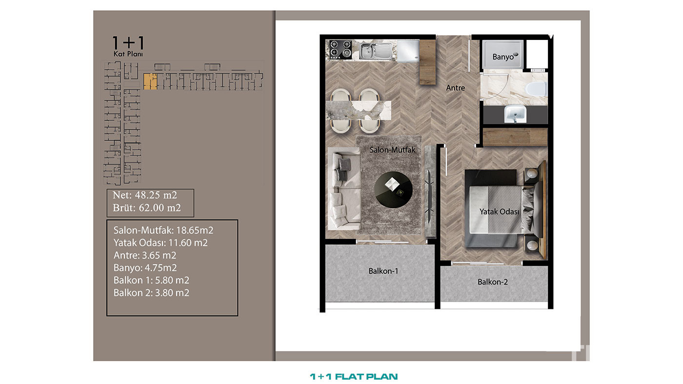 New Mersin Flats Close to The Beach and Daily Amenities in Erdemli - 95467