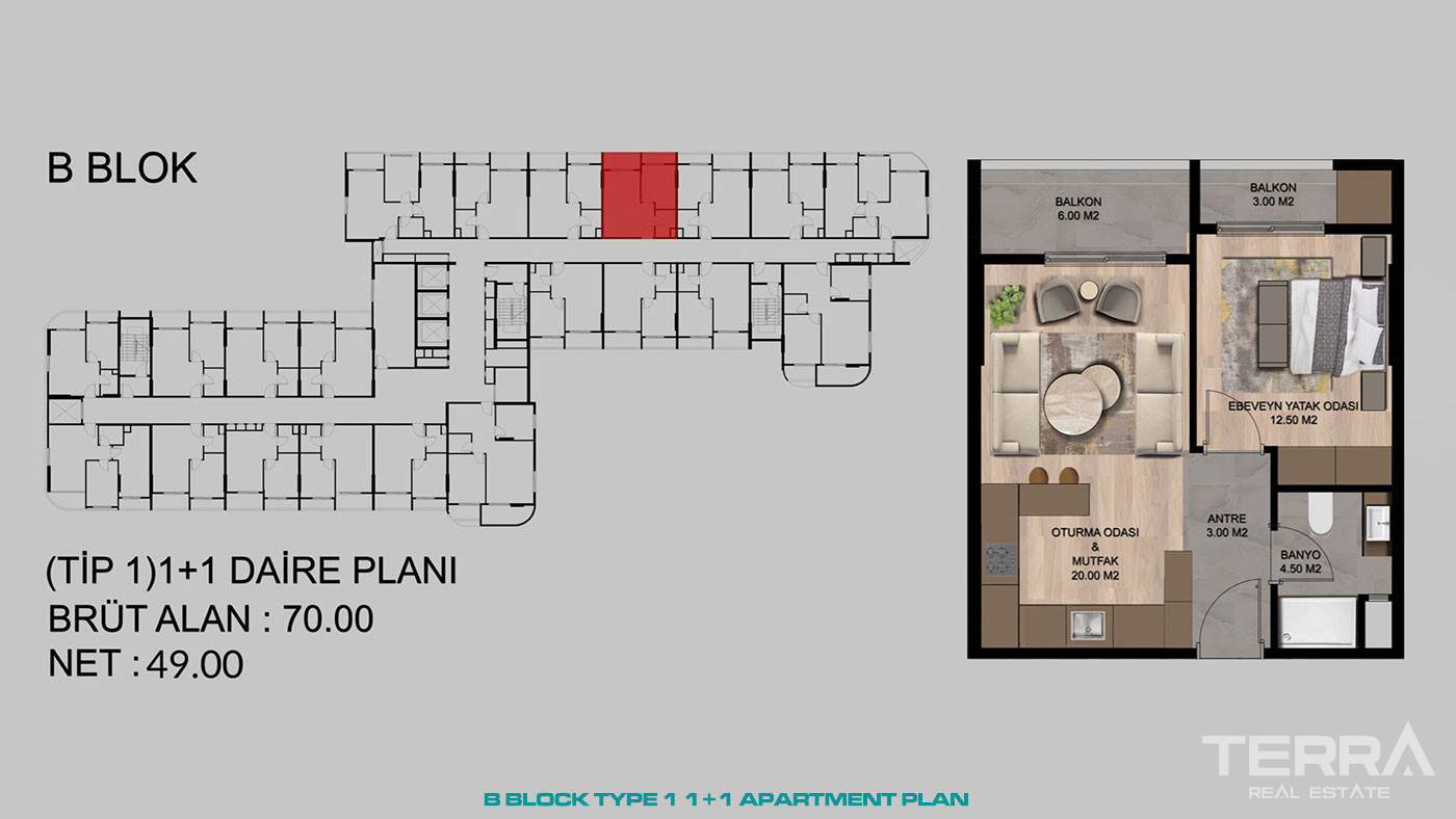 Contemporary Mersin Apartments Close to The Shopping Center in Tarsus - 95529