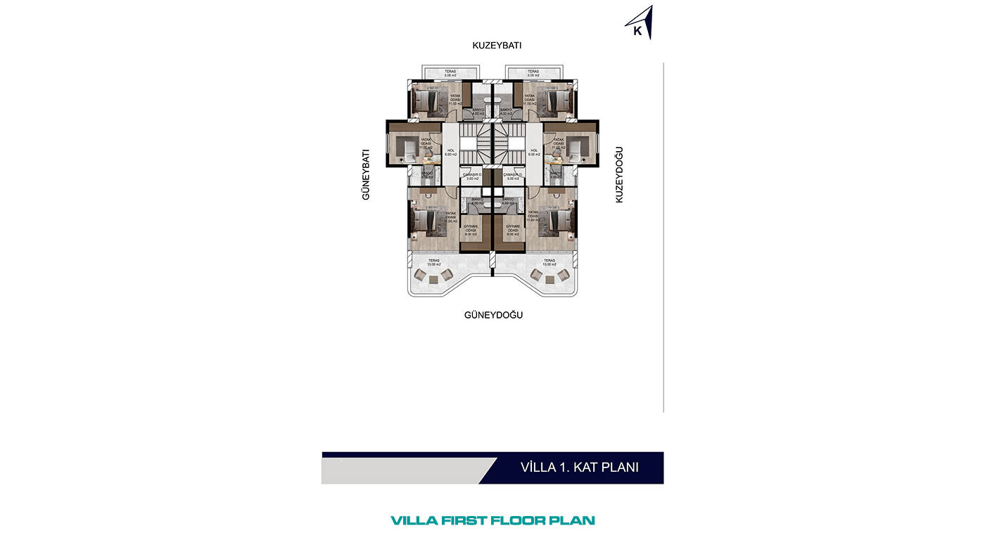 Semi-Detached Villas with Private Pool in Erdemli, Mersin - 95553