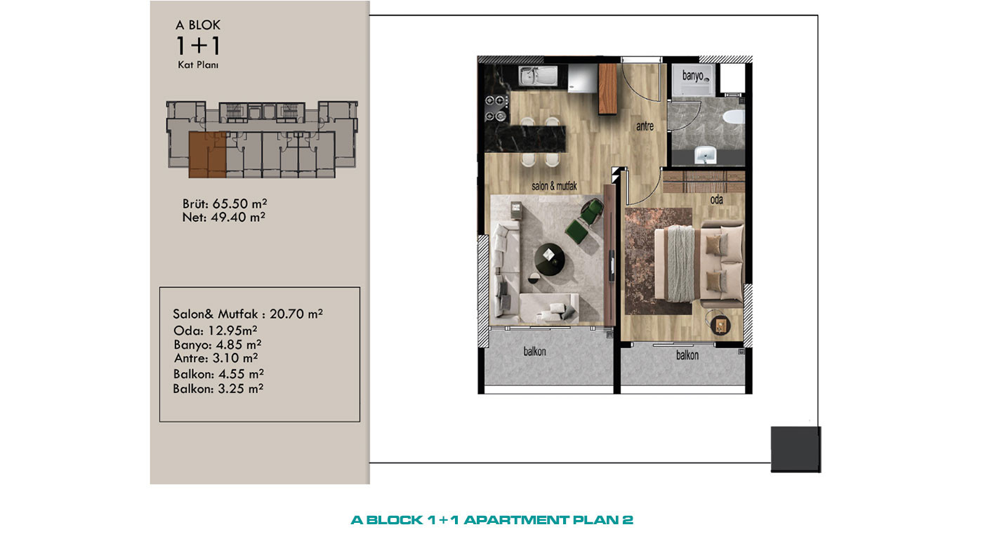 Cozy 1+1 Apartments Near the Beach in Erdemli, Mersin - 95586