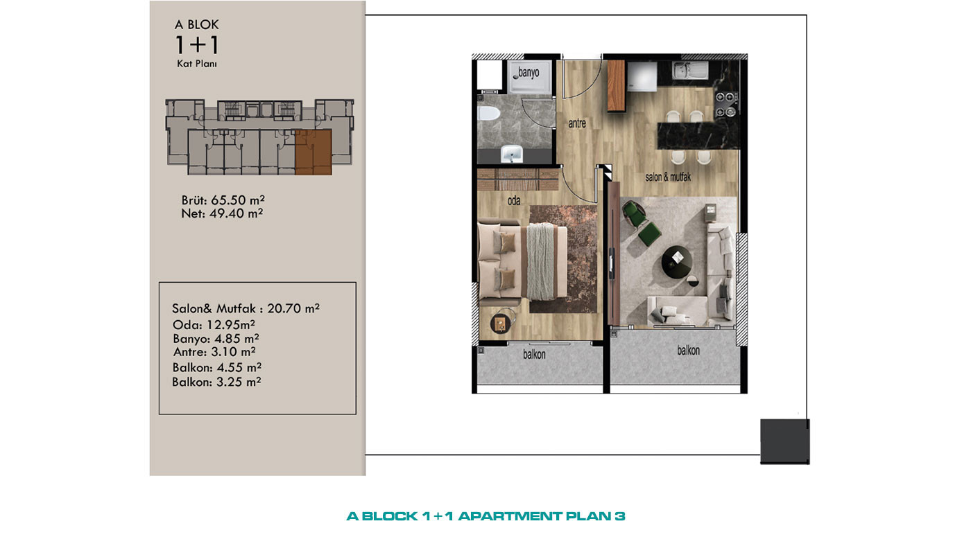 Cozy 1+1 Apartments Near the Beach in Erdemli, Mersin - 95587