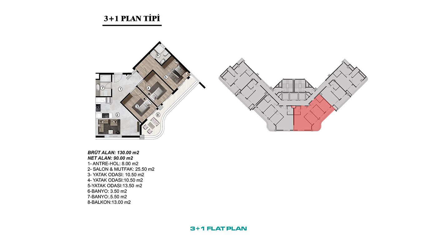 Central and Modern Concept Flats in Mezitli, Mersin - 95624