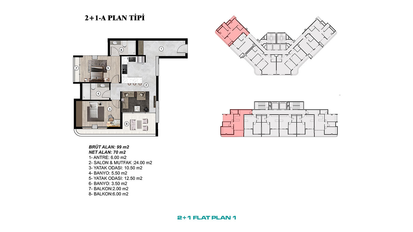 Central and Modern Concept Flats in Mezitli, Mersin - 95631