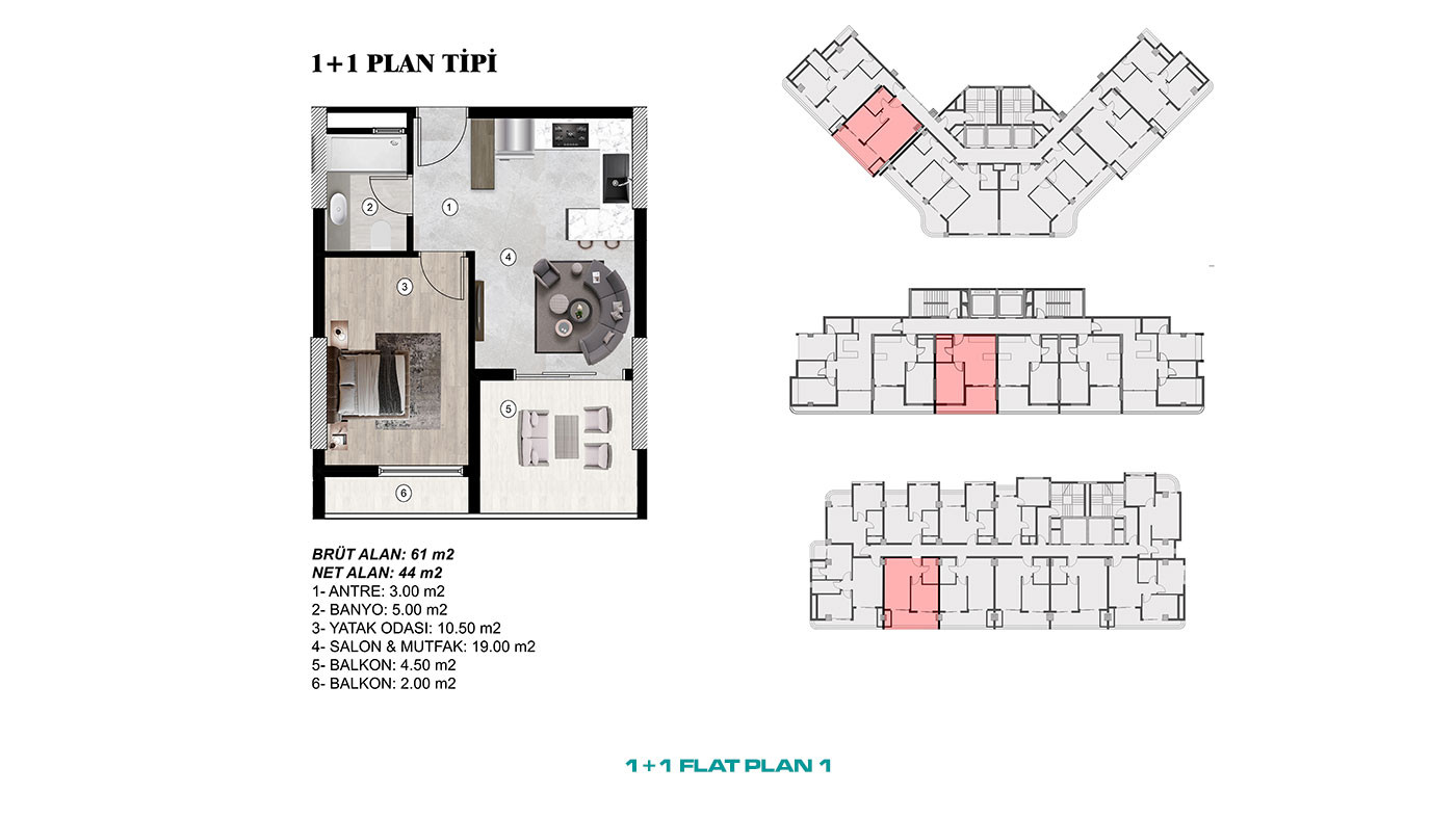 Central and Modern Concept Flats in Mezitli, Mersin - 95634