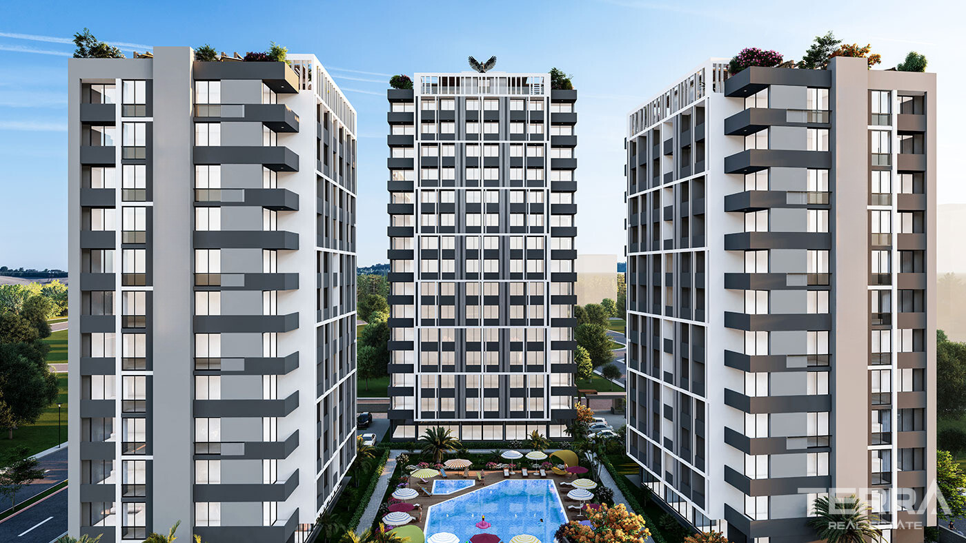 New Apartments in a Complex with an Aquapark in Erdemli, Mersin - 95744