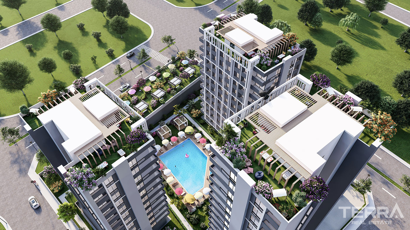 New Apartments in a Complex with an Aquapark in Erdemli, Mersin - 95747