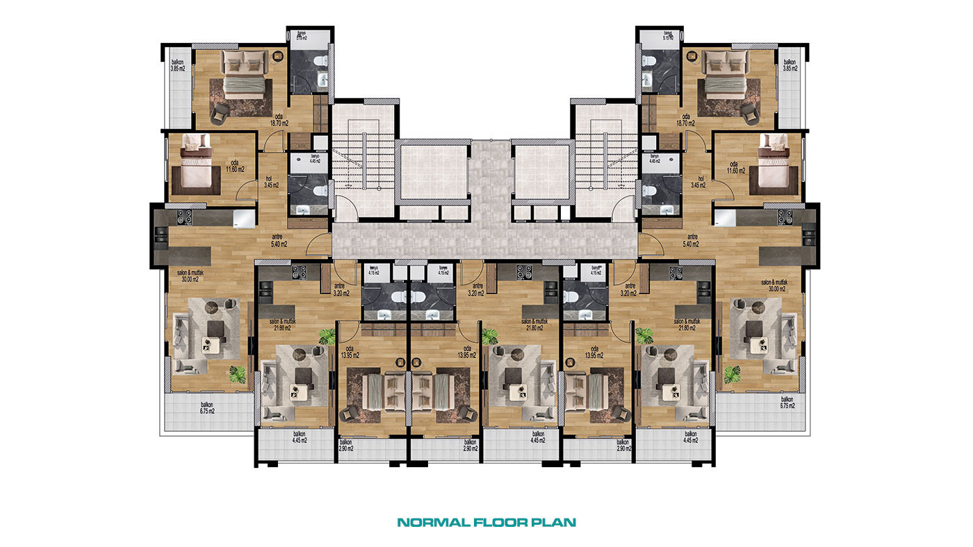 New Apartments in a Complex with an Aquapark in Erdemli, Mersin - 95748