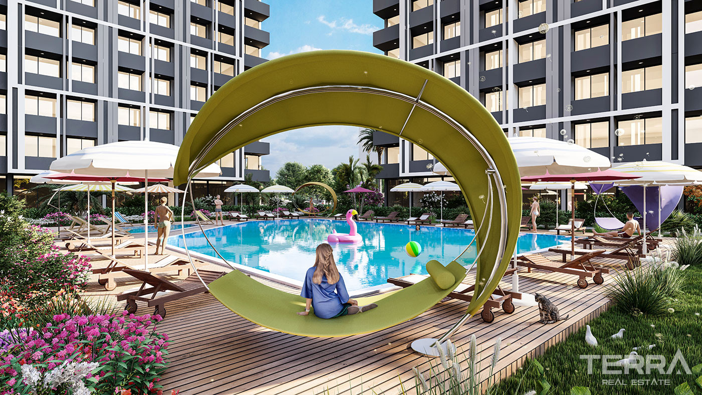 New Apartments in a Complex with an Aquapark in Erdemli, Mersin - 95752