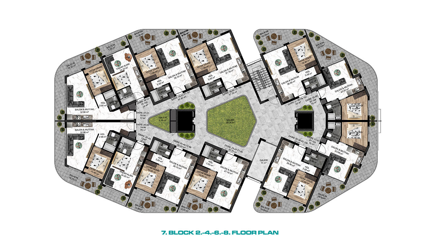 Seafront Flats with 5-Star Hotel Amenities in Lefke, North Cyprus - 95914