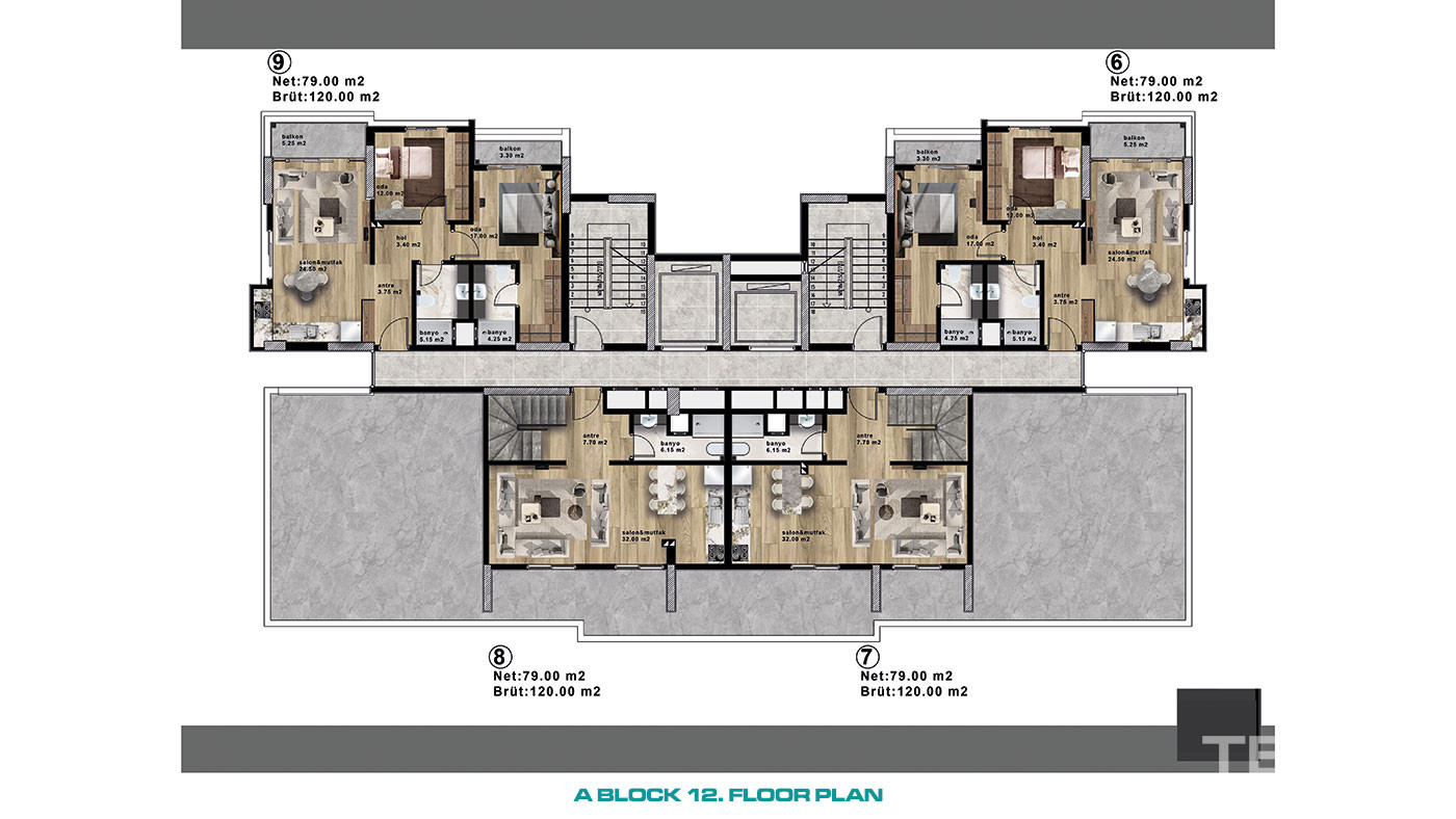 Spacious Flats with Comfortable Living Areas in Mersin, Mezitli - 95982