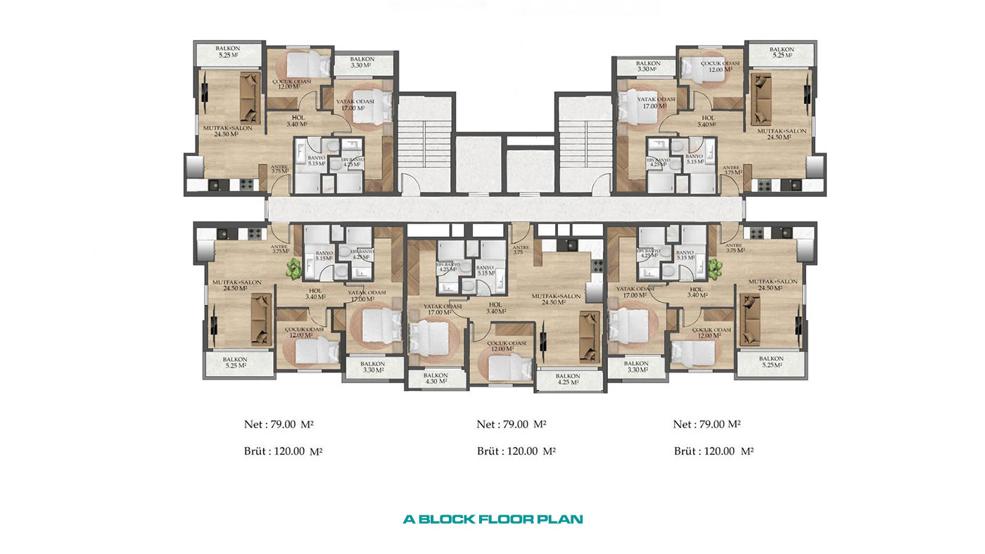 Spacious Flats with Comfortable Living Areas in Mersin, Mezitli - 95986