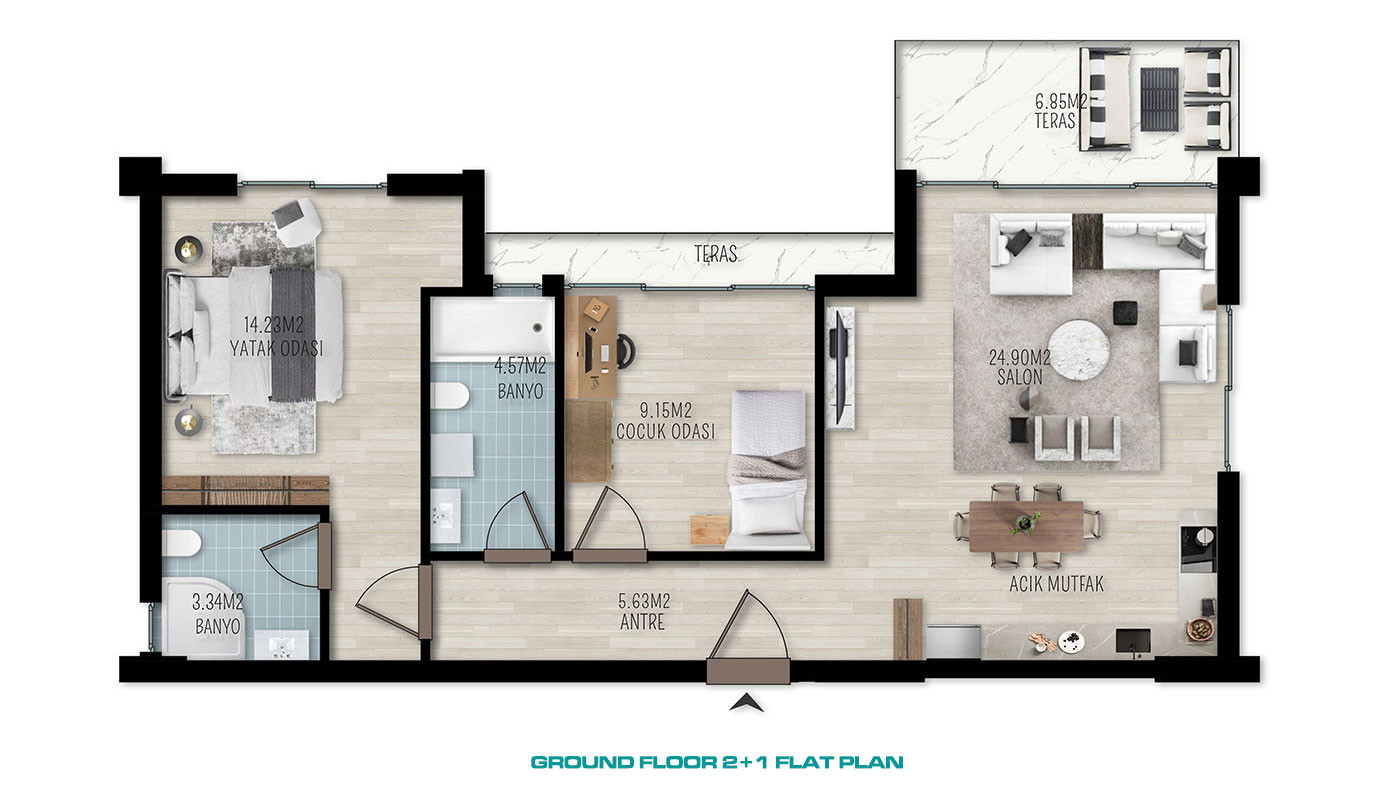 Apartments for Sale Near Konyaaltı Beach in Liman, Antalya, Turkey - 96536