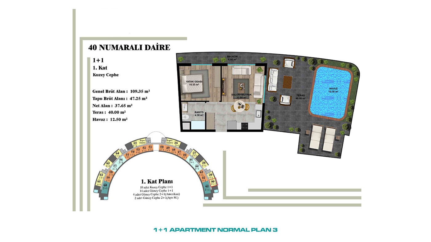 Luxurious Apartments with Indoor and Outdoor Pool in Antalya - 96609