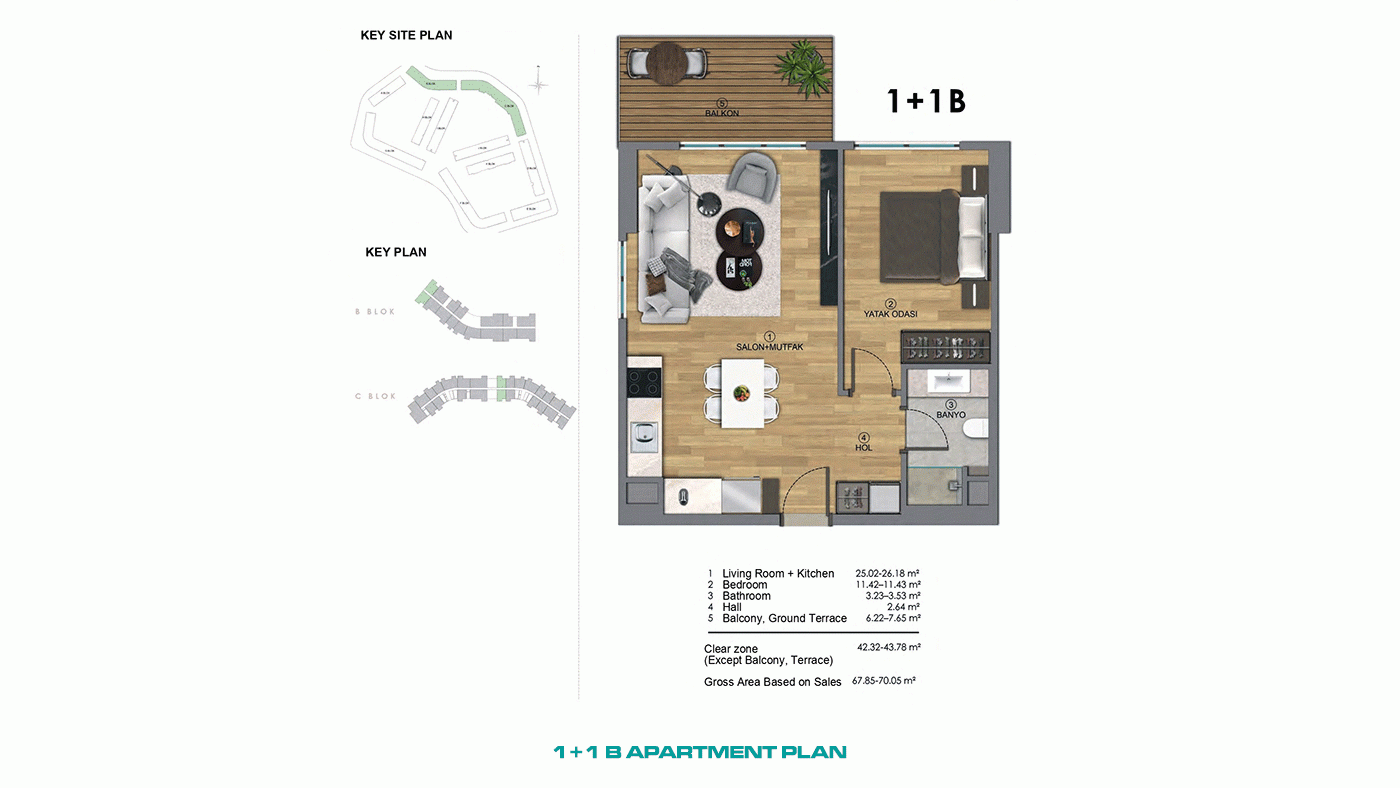 Ferielejligheder i Altıntaş, Antalya – i et stort, moderne kompleks - 97029