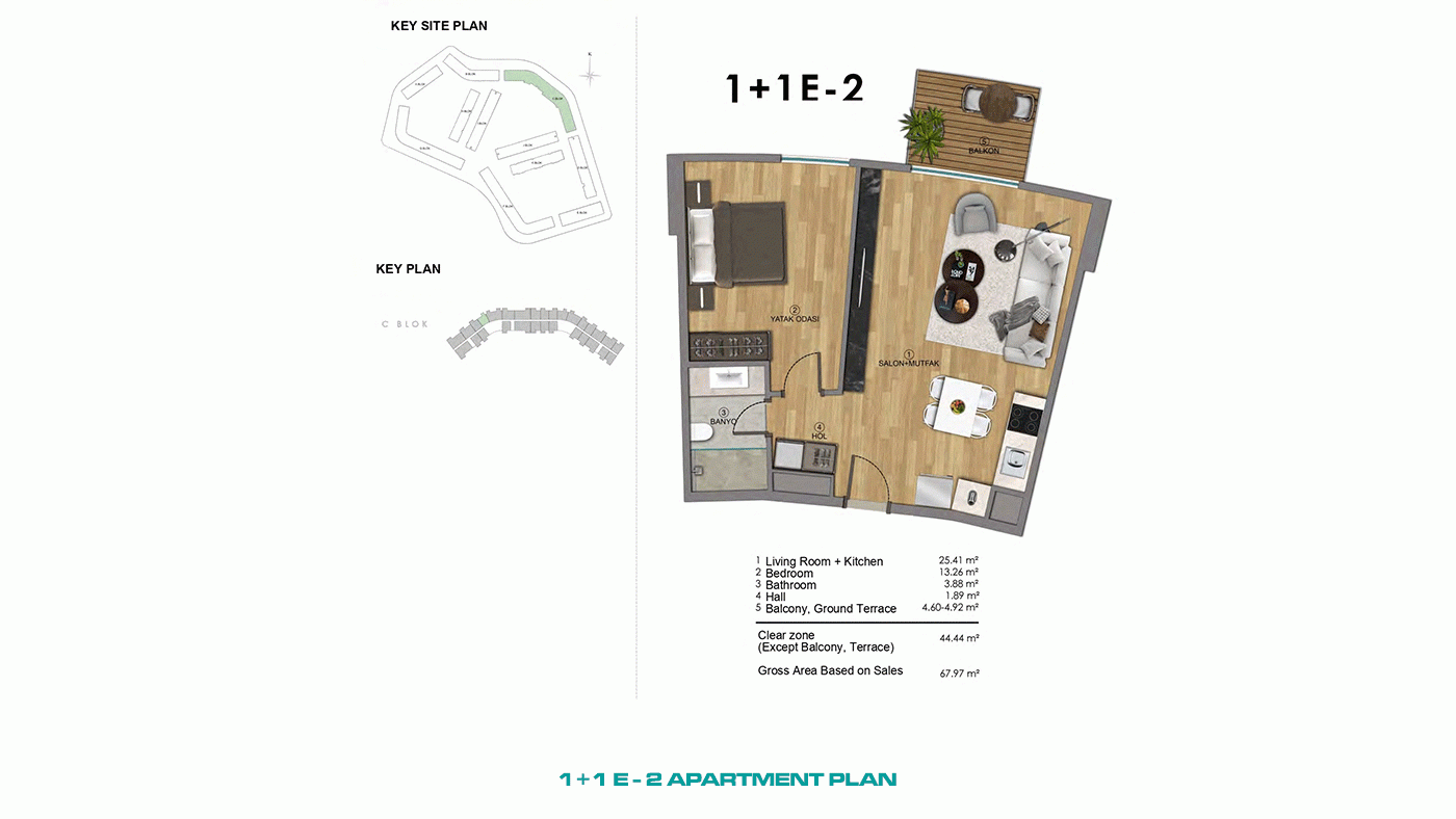 Ferielejligheder i Altıntaş, Antalya – i et stort, moderne kompleks - 97035