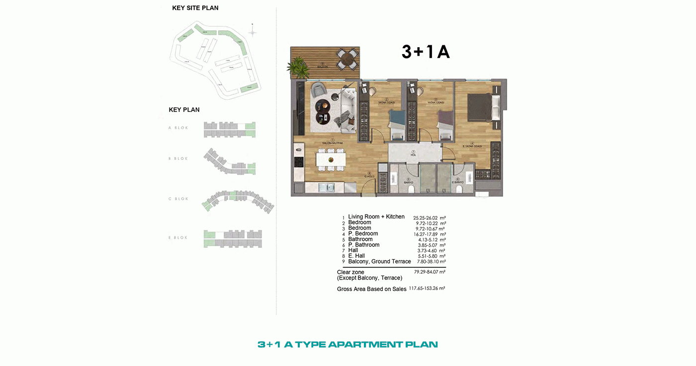 Ferielejligheder i Altıntaş, Antalya – i et stort, moderne kompleks - 97043