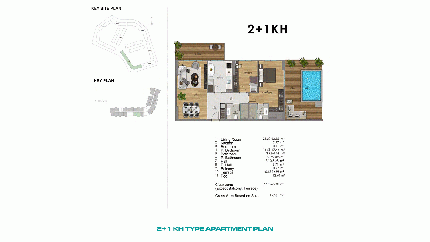Ferielejligheder i Altıntaş, Antalya – i et stort, moderne kompleks - 97044