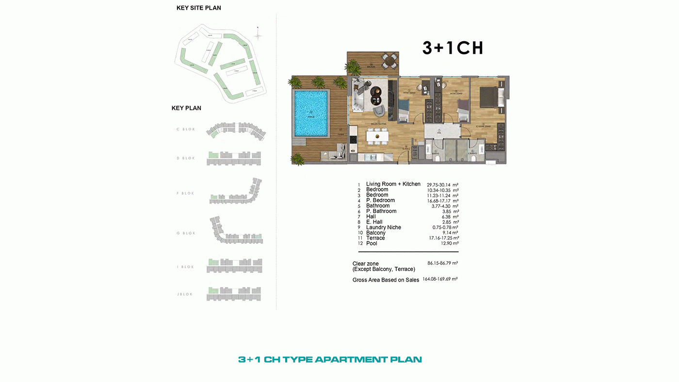 Ferielejligheder i Altıntaş, Antalya – i et stort, moderne kompleks - 97046