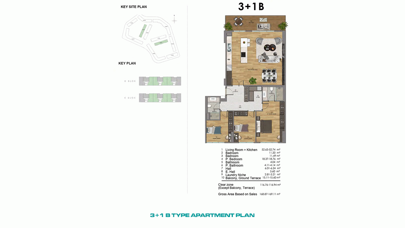 Ferielejligheder i Altıntaş, Antalya – i et stort, moderne kompleks - 97047