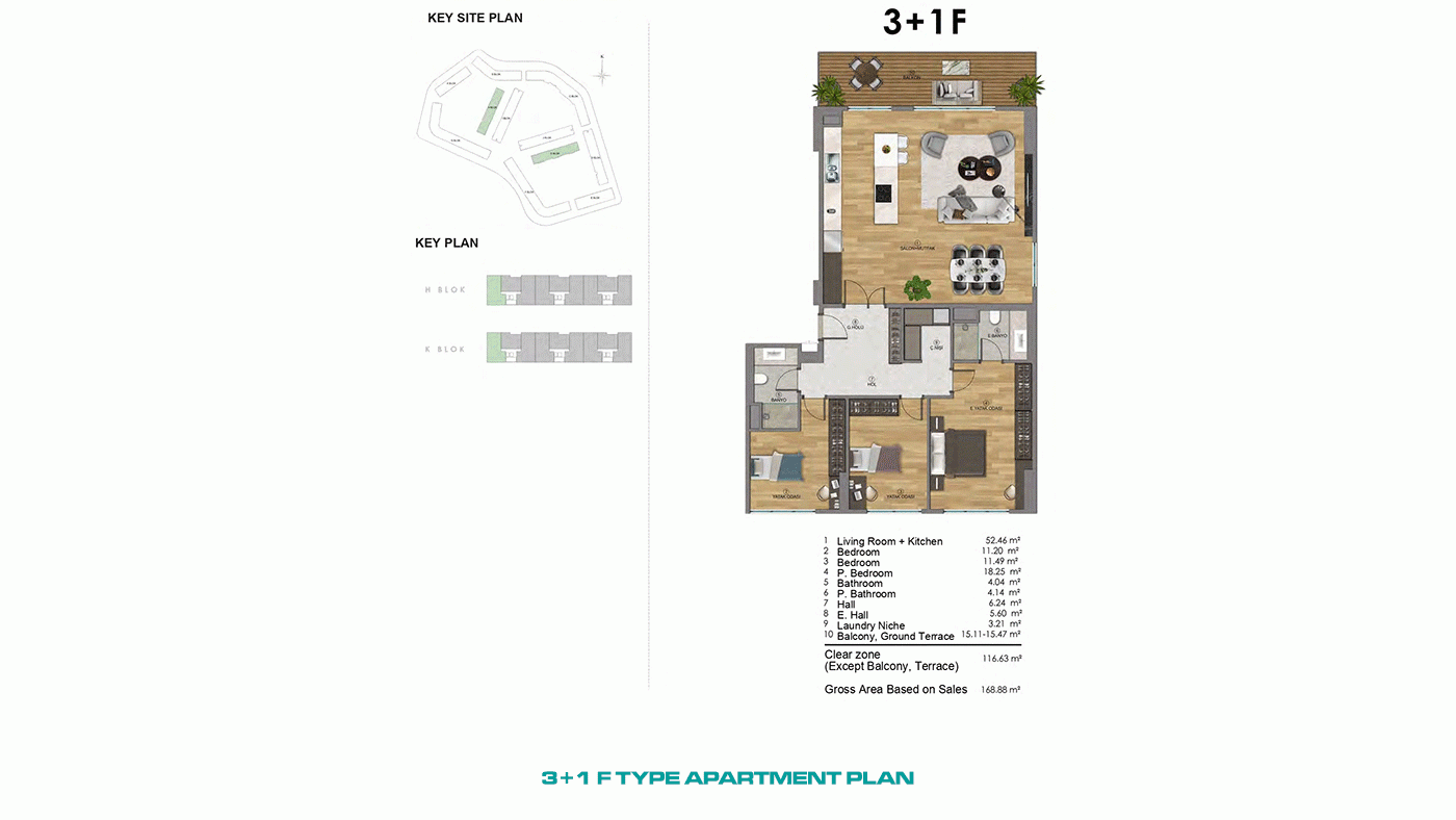 Ferielejligheder i Altıntaş, Antalya – i et stort, moderne kompleks - 97049