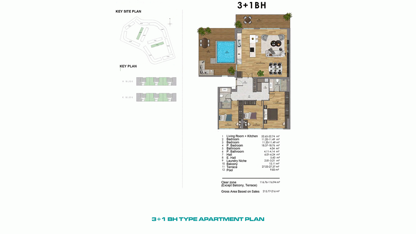 Ferielejligheder i Altıntaş, Antalya – i et stort, moderne kompleks - 97050