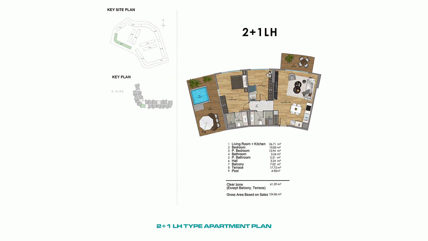 Ferielejligheder i Altıntaş, Antalya – i et stort, moderne kompleks - 97051