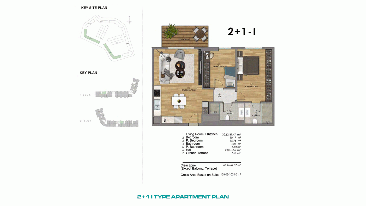 Ferielejligheder i Altıntaş, Antalya – i et stort, moderne kompleks - 97055