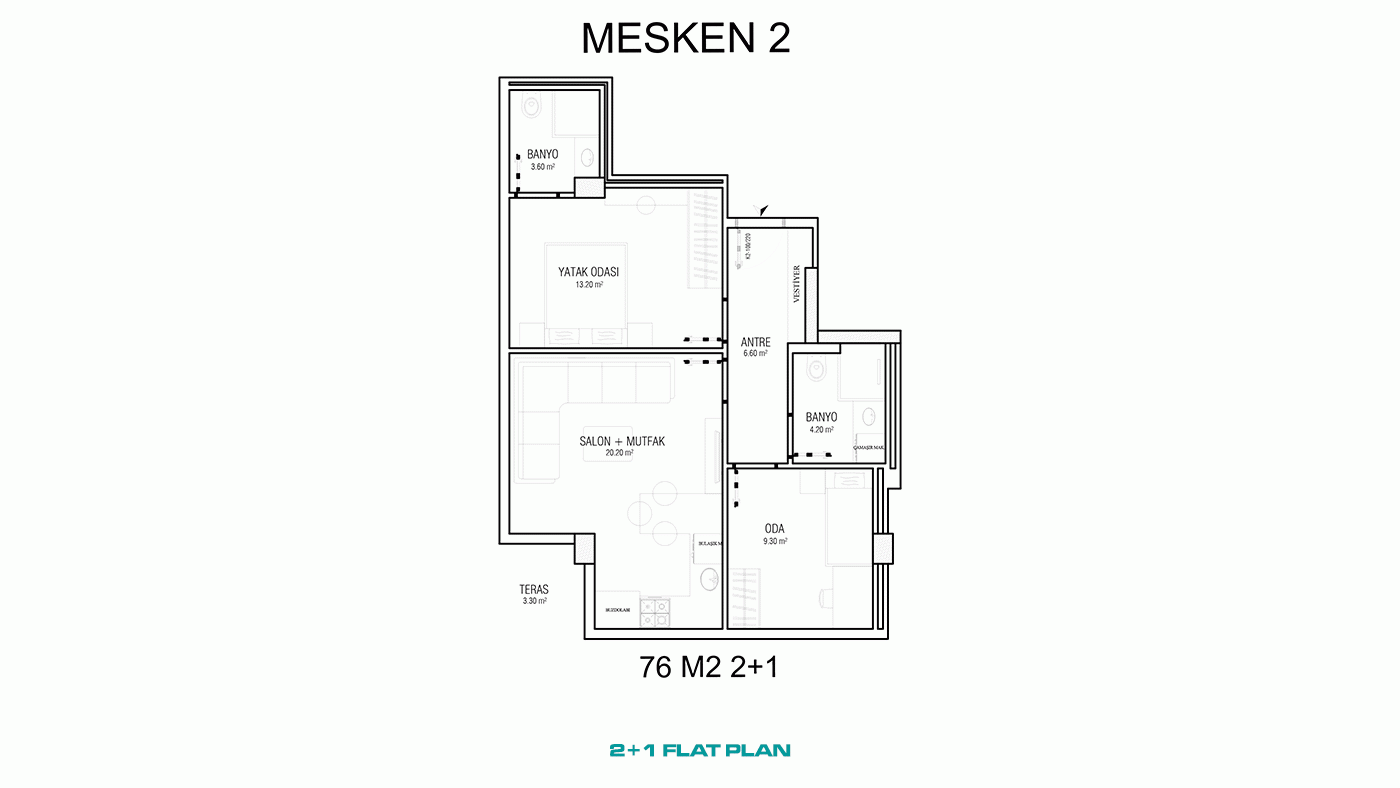 Lara, Şirinyalı'da Plaja 400 Metre Mesafede Site İçerisinde Daireler - 97129
