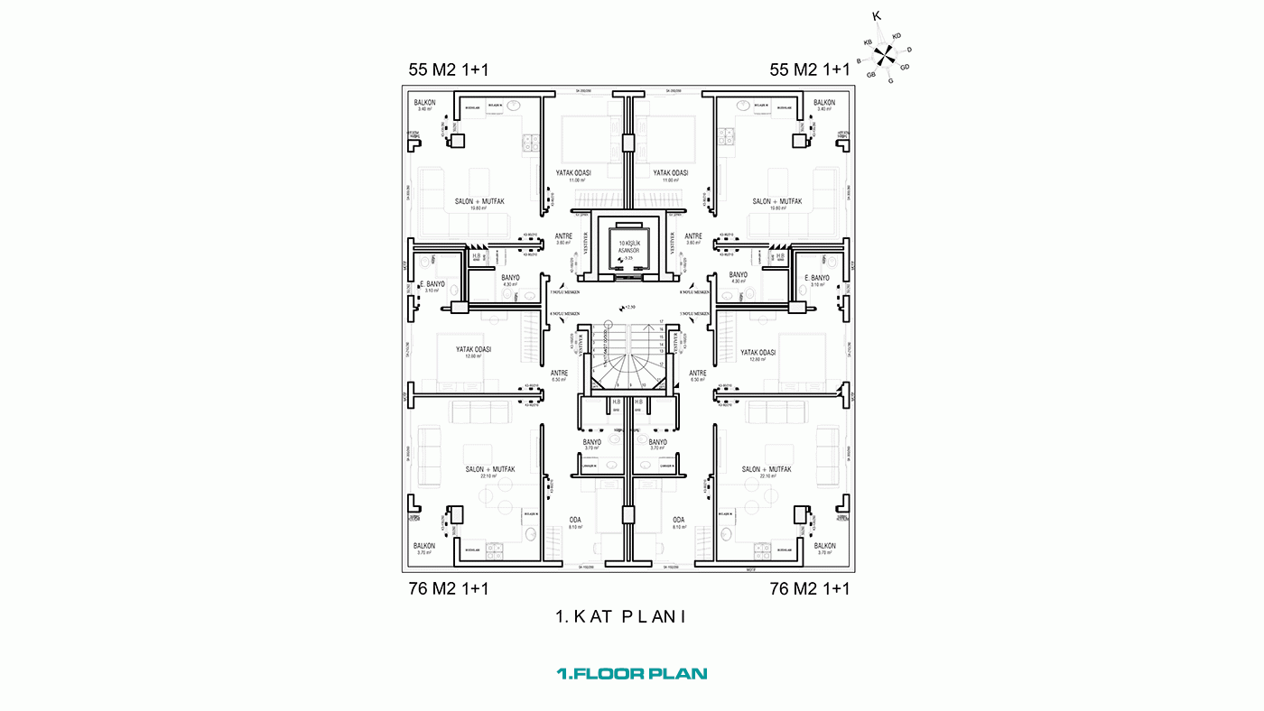 Lara, Şirinyalı'da Plaja 400 Metre Mesafede Site İçerisinde Daireler - 97149