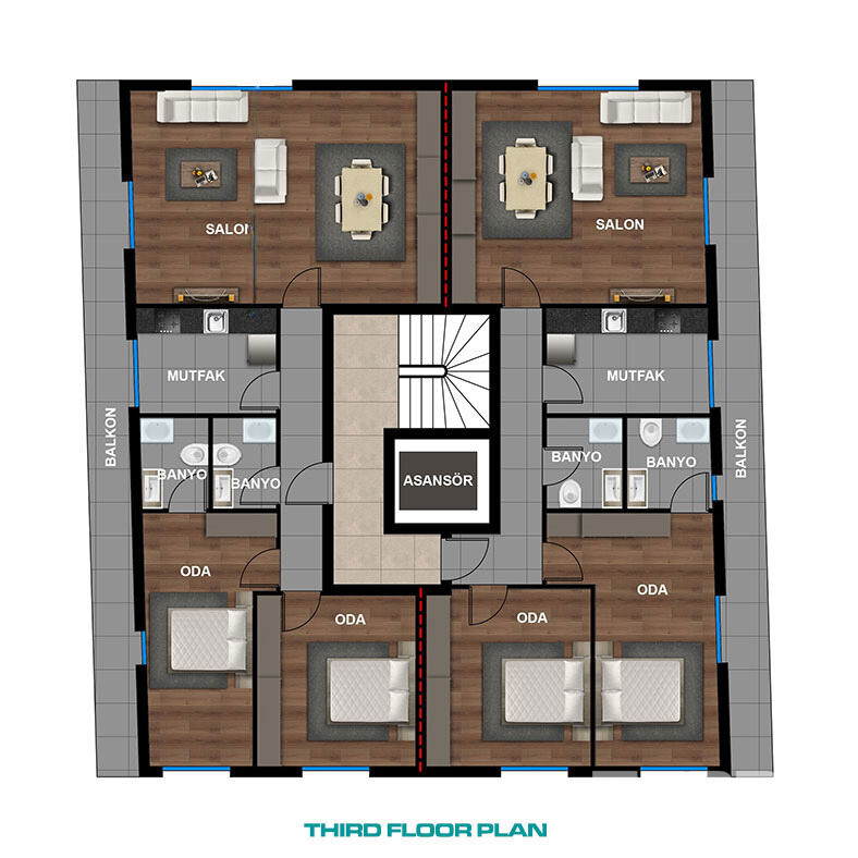 Apartments Near Daily Amenities and Landmarks in Antalya Center - 99226